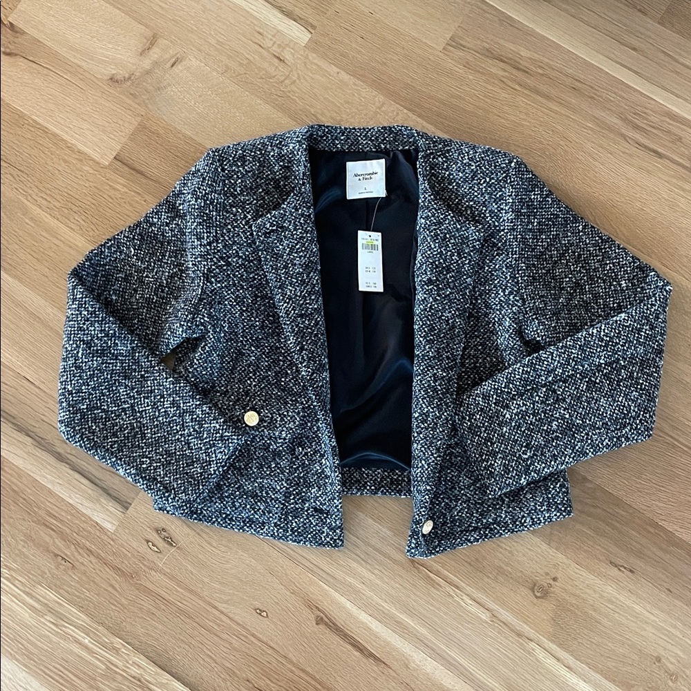 NWT - Abercrombie & Fitch tweed collarless jacket - Picture 5 of 8